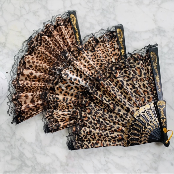 Accessories - Leopard Print Fashion Fans